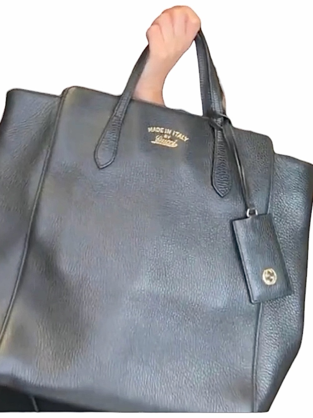 Gucci Swing Leather Tote with Detachable Strap 22179564 -black - Picture 4 of 12